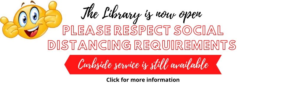 Library is open banner